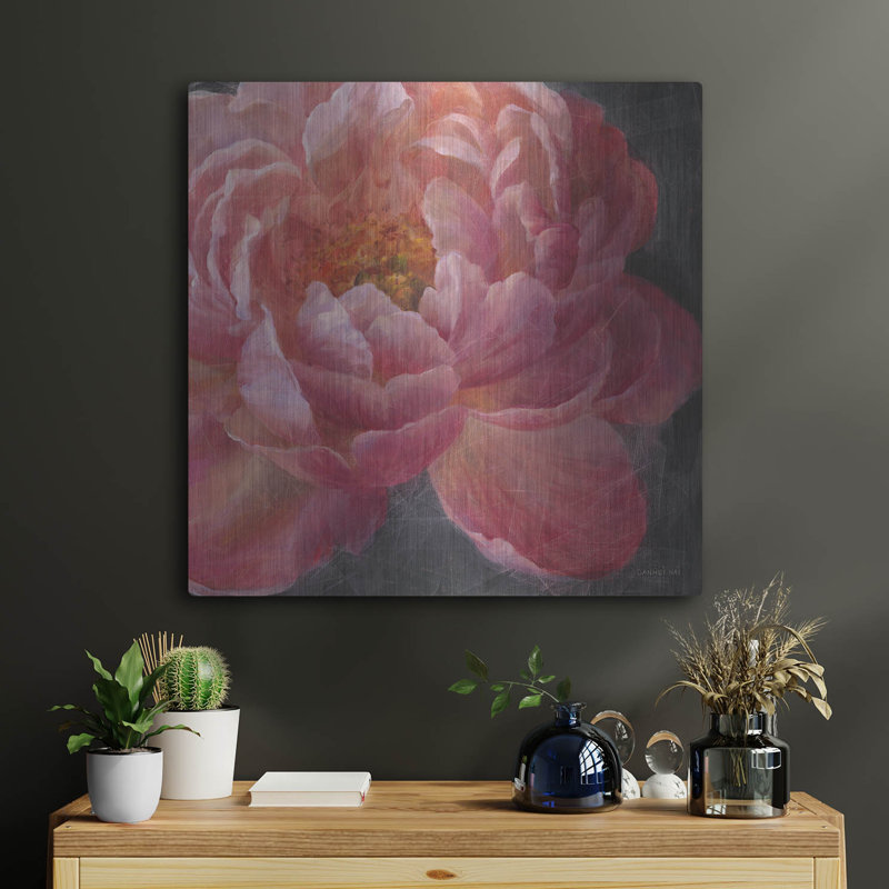  «Vivid Floral 1 C» par Danhui Nai, art mural en métal, H 24 po x l 24 po