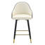 Ensemble de 2 tabourets de bar en cuir PU blanc et gris foncé: 37,7 po de hauteur, 25 po de hauteur de siège, repose-pieds d'appoint doré, idéal pour îlot de cuisine, bar et salle à manger, disponible en gris clair et noir.