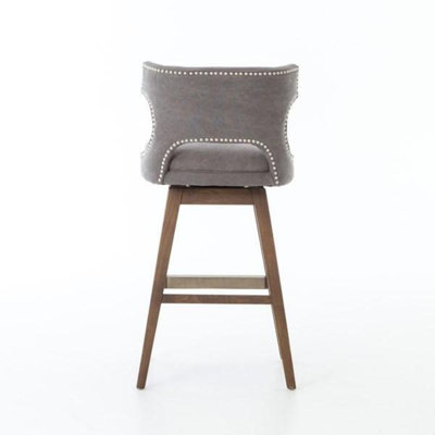 Milano Swivel Upholstered Counter Stool with Solid Wood Frame