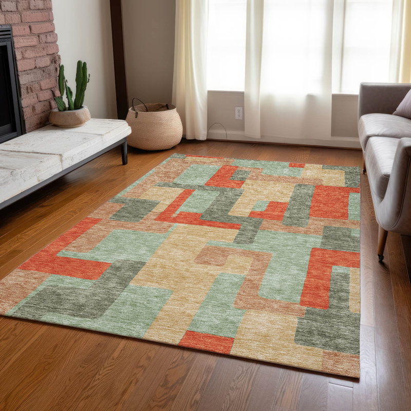  Tapis intérieur / extérieur antidérapant Chayden, Rectangulaire 8 pi x 10 pi