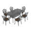 Table de salle à manger exquise en fonte d'aluminium pour le plaisir de l'extérieur