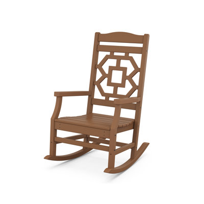 POLYWOOD Outdoor Chinoiserie Rocking Plastic Chair