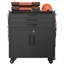 Armoire à outils mobile robuste avec 3 tiroirs et porte verrouillable, rangement de garage roulant