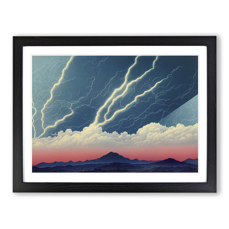 Angelical Thunderstorm - Single Picture Frame Print, Black, 46cm H x 64cm W