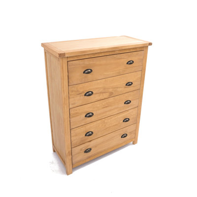 Sarkar 90cm W 5 - Drawer Chest of Drawers