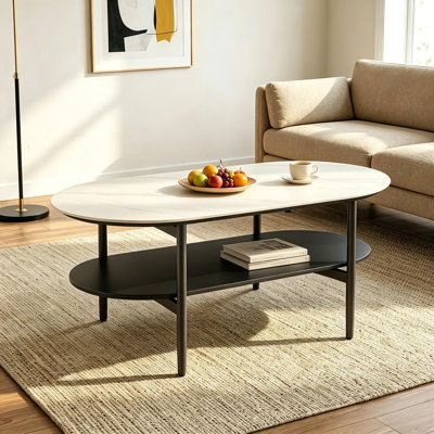 Cedric Sintered Stone Oval Coffee Table