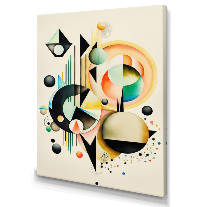 Pastel Minimalist Multi Shape Art IV - peinture sur toile, Toile tendue, H 20 po x l 12 po x P 1 po