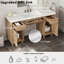 Meuble-lavabo de 60 po avec lavabo SMC, armoire de rangement spacieuse moderne avec tiroirs à fermeture en douceur et plateau basculant, pieds en bois massif et poignées en métal argenté-129669204