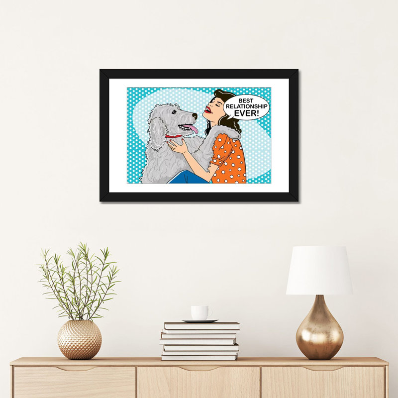 « best relationship jamais », impression sur toile, H 24 po x l 32 po x P 1 po, Papier d'art encadré noir, Blanc