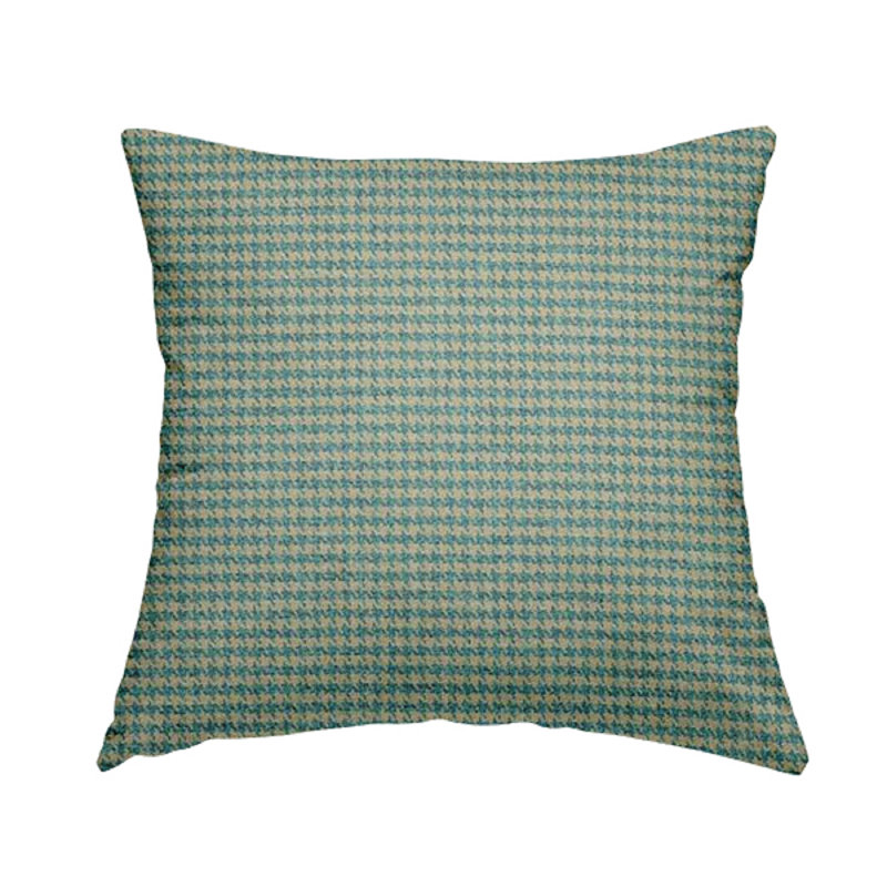 Bresnahan Houndstooth Square Cushion, 28cm H x 28cm W x 5cm D, Blue/Beige