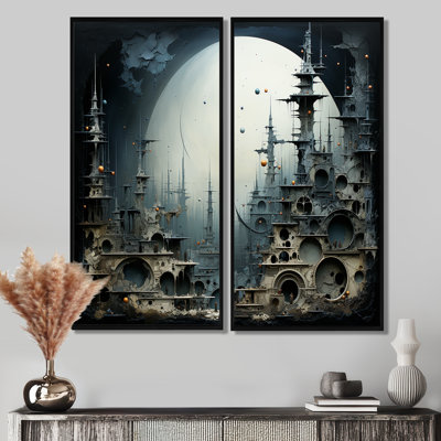 Surrealism Moonlight World Cultures Temple - Landscapes Surrealism Canvas Prints