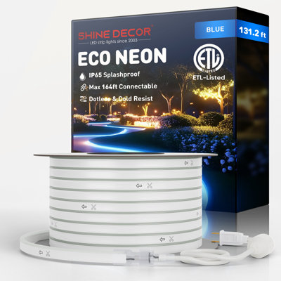 Shine Decor 50FT 120V Neon Rope Lights Blue