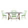 Durga Rustic Pine Frame Concrete Veneer Top Dining Table And Windsor Chairs Set - Full Concrete Veneer Top Table And 4 Chairs