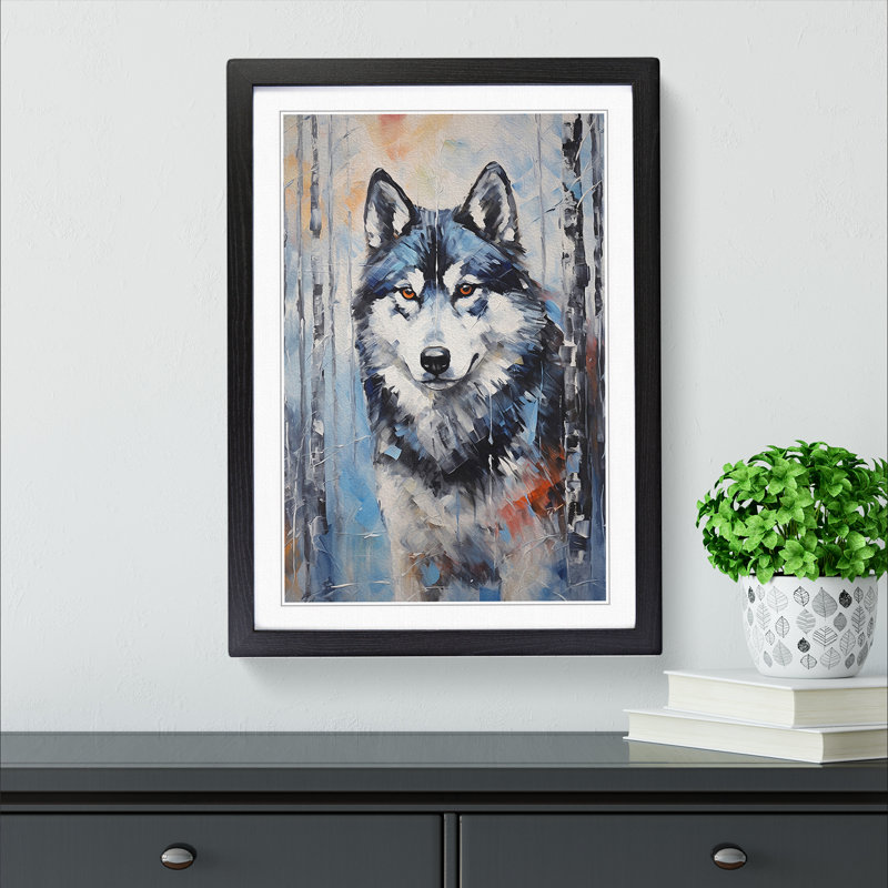 Husky Expressionism - Framed Print, Black Framed, 34cm H x 25cm W x 2cm D
