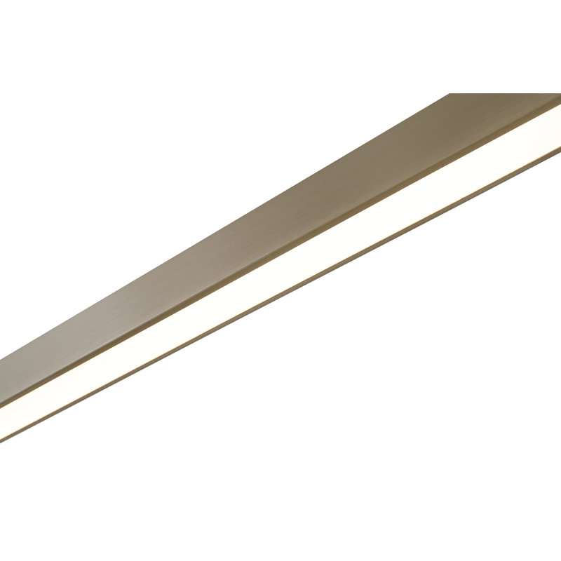 Modern 1 Light LED Linear Chandelier, Satin Nickel