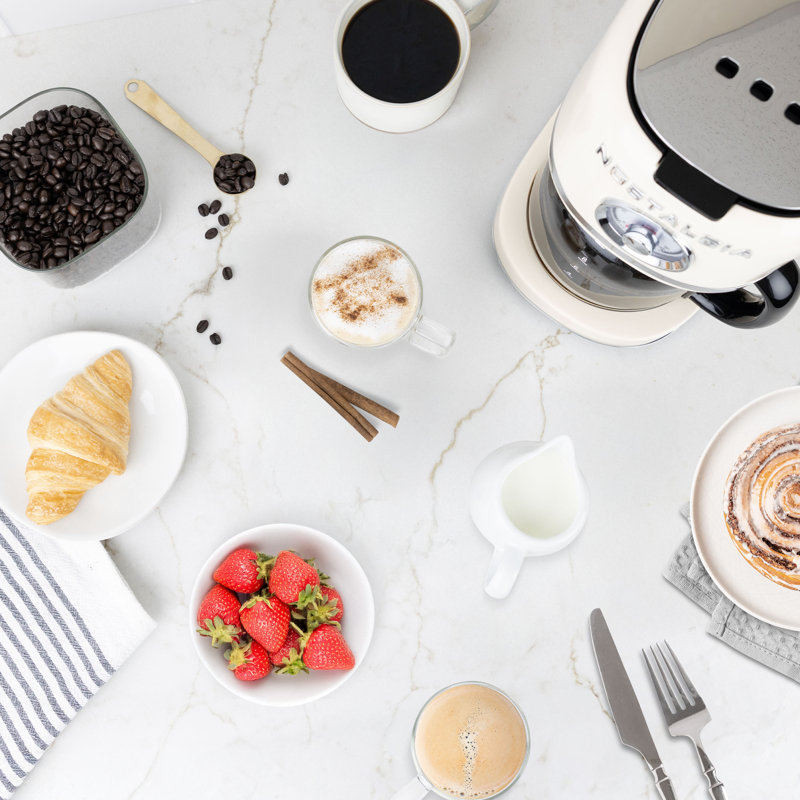 Cafetière classique rétro 10 tasses Nostalgia, crème, Crème