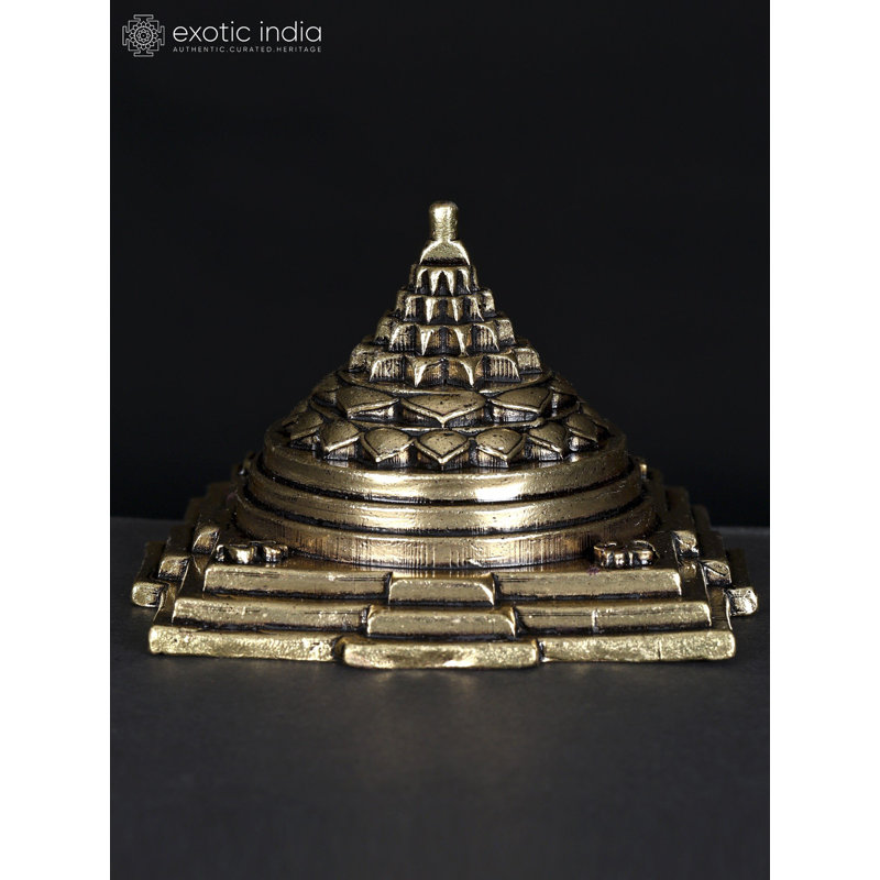 3 Inch Superfine Shri Yantra Brass Statue