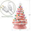 Arbre de Noël en céramique peint à la main 15 po, arbre illuminé écume de mer-838101862