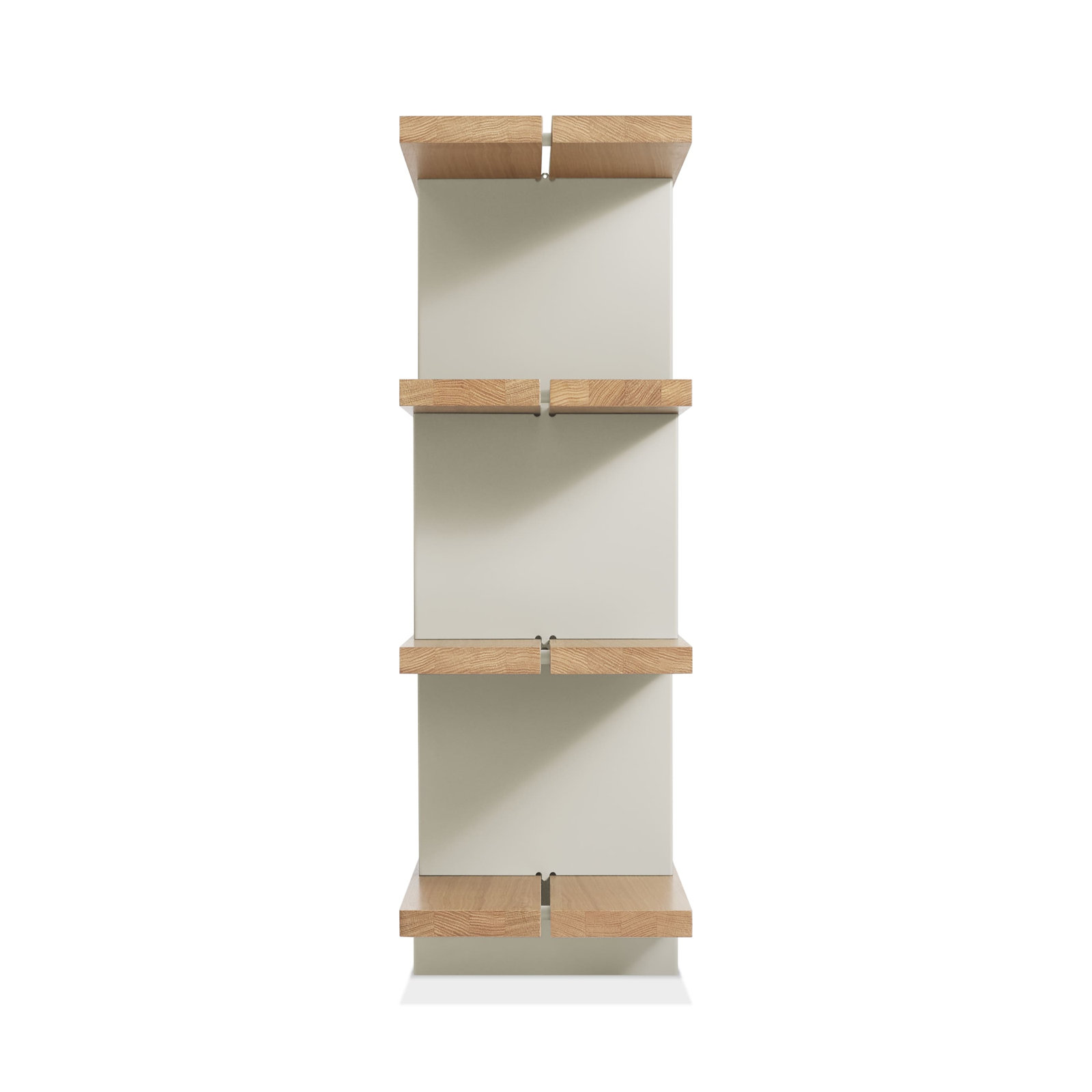 Happy Day Wide Bookcase, (4 Shelves) 41" H x 81" W x 14" D, White Oak/Putty