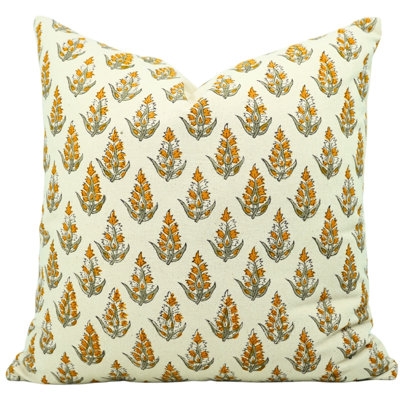 Floral Cotton Outdoor Pillow Cover