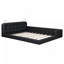 Grand lit plateforme tapissier avec 2 lampes de lecture, noir-1817126376