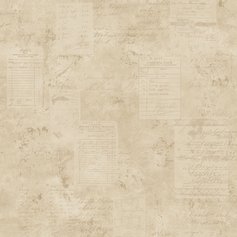 Rouleau de papier peint L 32,8 pi x l 21 po Kitchen Recipes, Beige