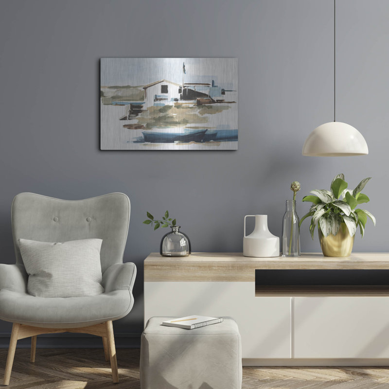 «Beach Outpost 1» par Ethan Harper, art mural en métal, 24 po x 16 po, H 16 po x l 24 po