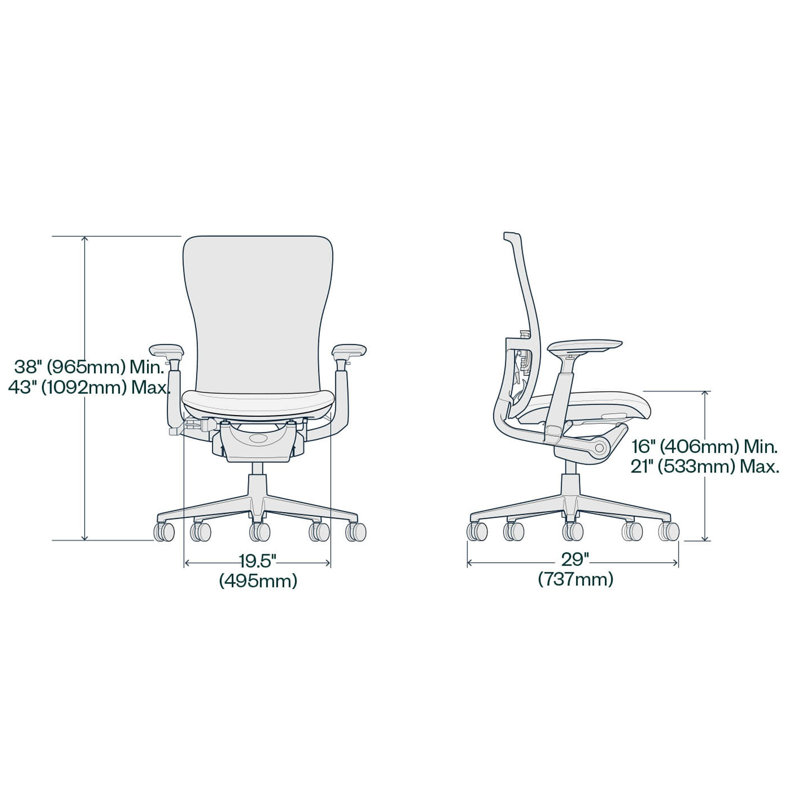 Haworth Zody Upholstered Office Chair - Standard Posture with Lumbar Support, Fog