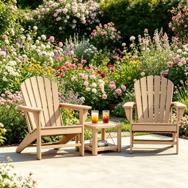 Makowski Outdoor Adirondack Chair, Beige