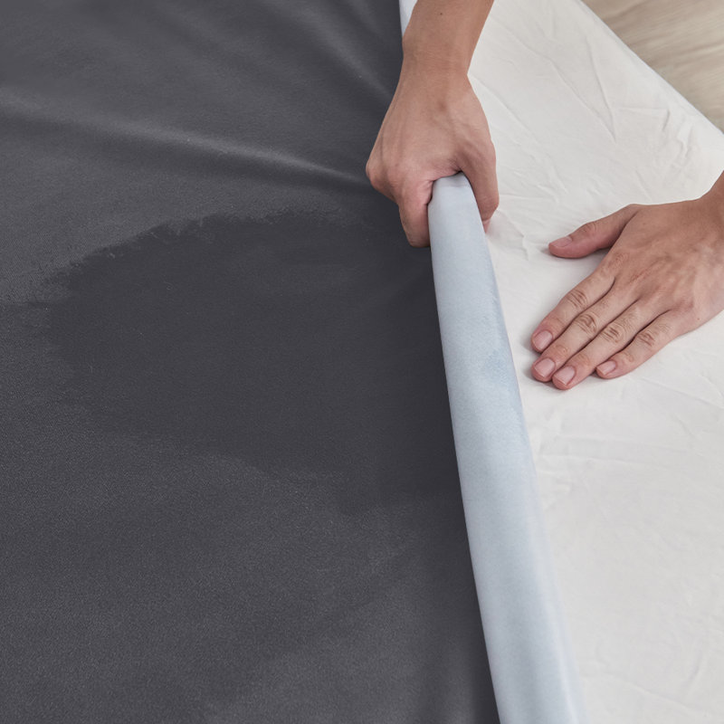 Housse de protection imperméable pour matelas simple avec housse de matelas souple avec poche profonde de 18 po, gris foncé