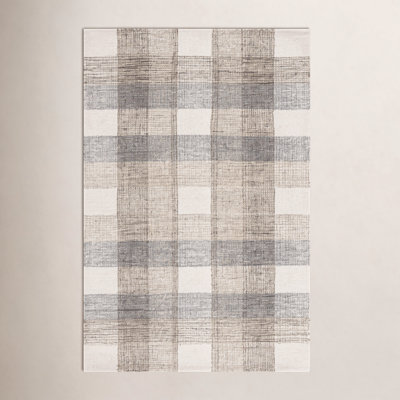 Hand-Tufted Wool Plaid Rug