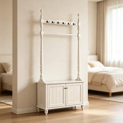 Portemanteau autoportant en pin blanc