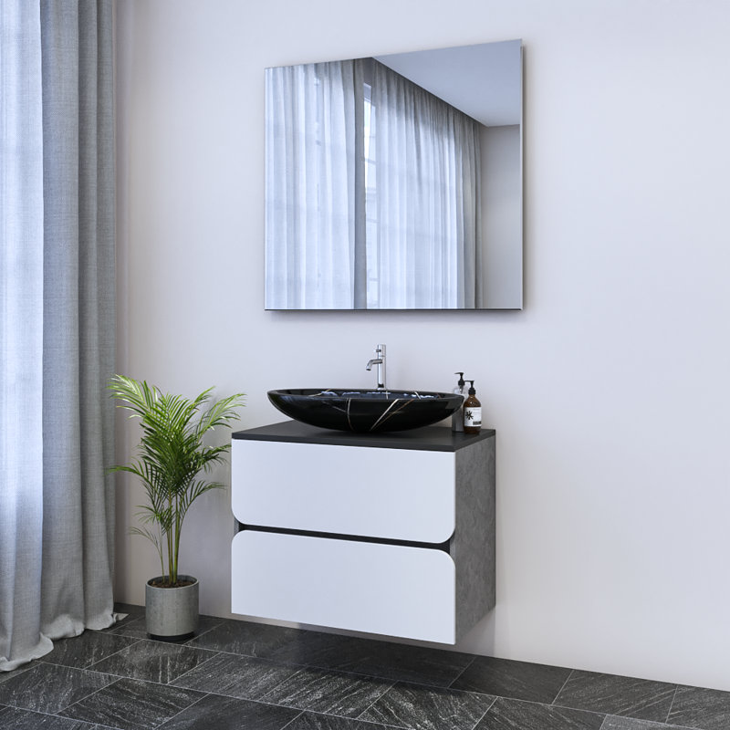 Kaydin 31.5'' Single Bathroom Vanity with Top, Black, Black