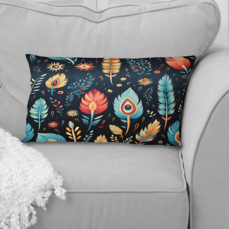 Motif éclectique Nomad Boho - Abstrait corail multicolore abstrait - Coussin