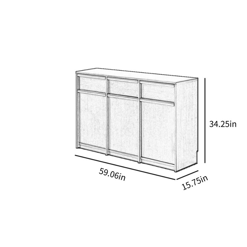 Armoire d'appoint Mid Mid Style, H 34,25 po x l 59,06 po x P 15,75 po, Brun