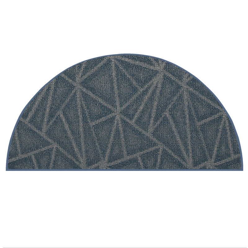 Tapis intérieur/extérieur bleu, Demi-cercle 2 pi 3 po x 4 pi 6 po