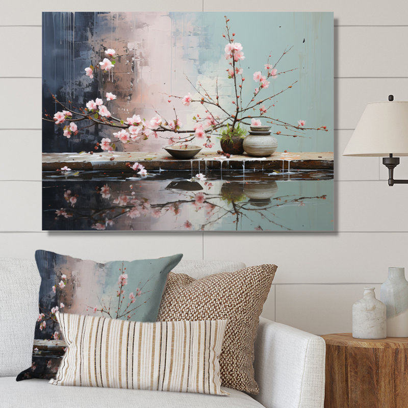 Asian Art Zen Garden II, reproduction d'art sur toile, Toile tendue, 16" H x 32" W