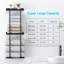 Porte-serviettes pour salle de bain, porte-organisateur de rangement mural à roulettes verticales avec tablette, peut contenir jusqu'à 6 grandes draps de bain, noir grande taille