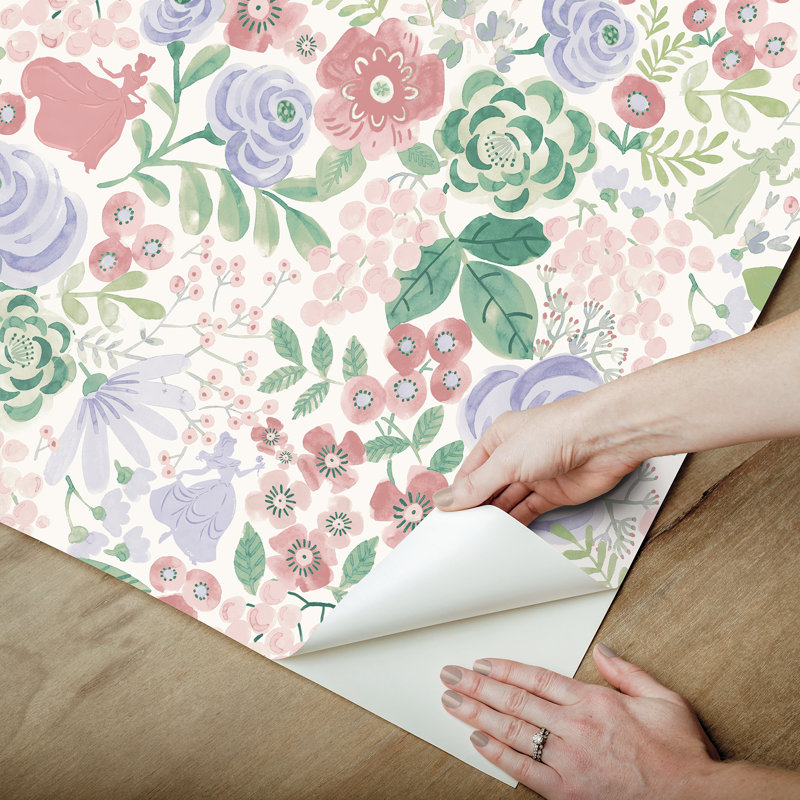 Double rouleau floral Peel & Stick, Mauve