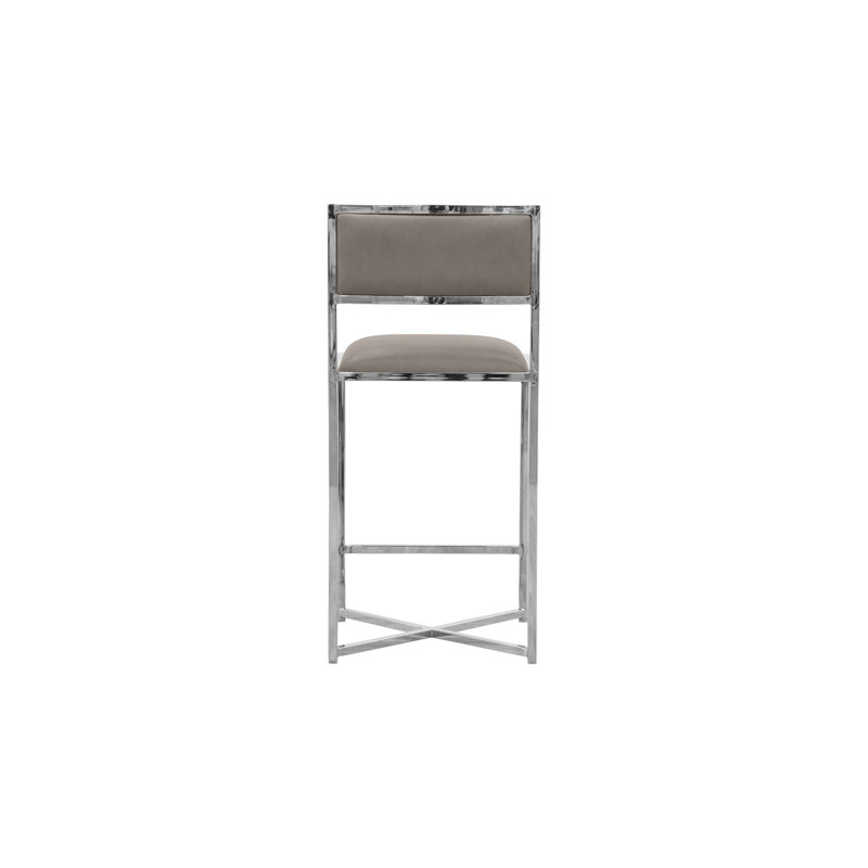 Tabouret de bar et de comptoir Malen, Tabouret de comptoir (siège d'une hauteur de 26 p, Taupe