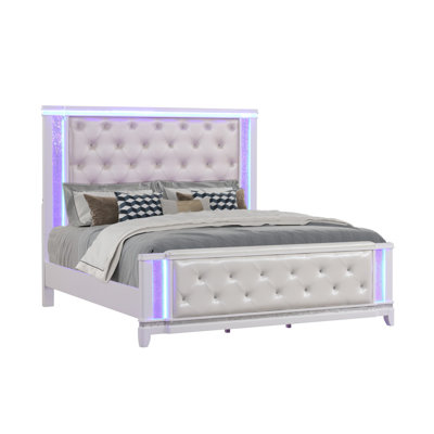 Opium King Bed In Milky White (CA Inventory)