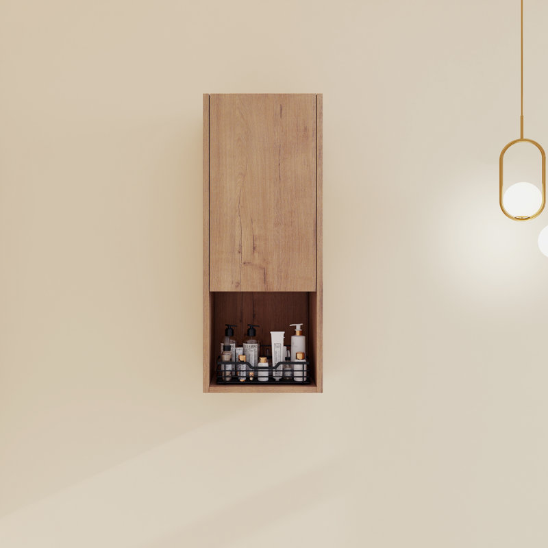 12" Wall-mounted Bathroom Storage Set, Natural
