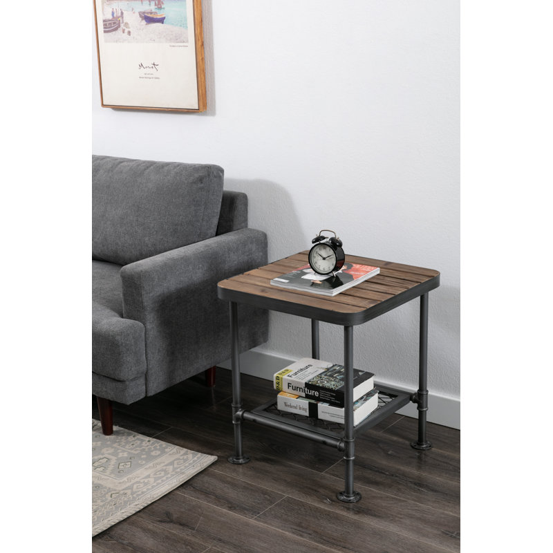 Valpy Solid Wood Top End Table