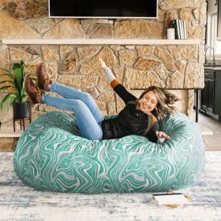 Big Joe Extra Large Memory Foam Bean Bag Sofa with Soft Removeable Cover