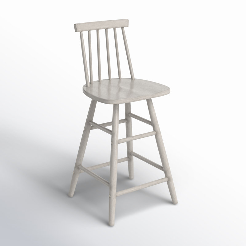 Pratt Counter Stool with Solid Wood Frame, Gray