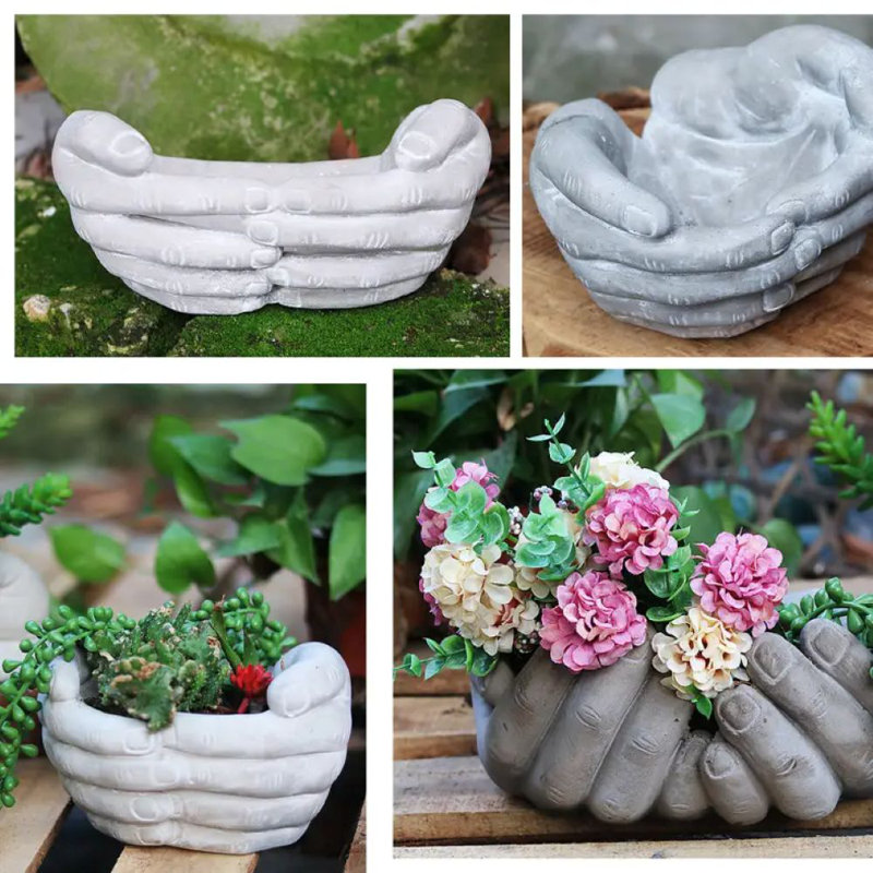 Jardinières en ciment façonnées à la main