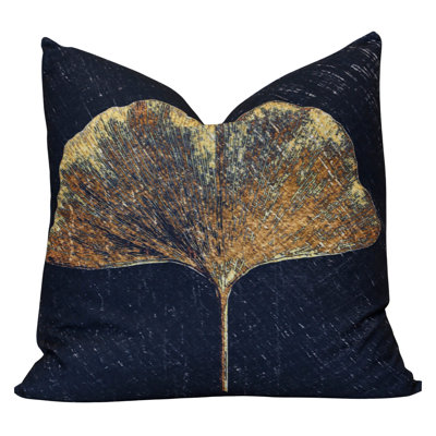 Jonas Norman Wyatt Home - Gilded Ginkgo - Designer Down Filled Pillow - 24 x 24 x 7