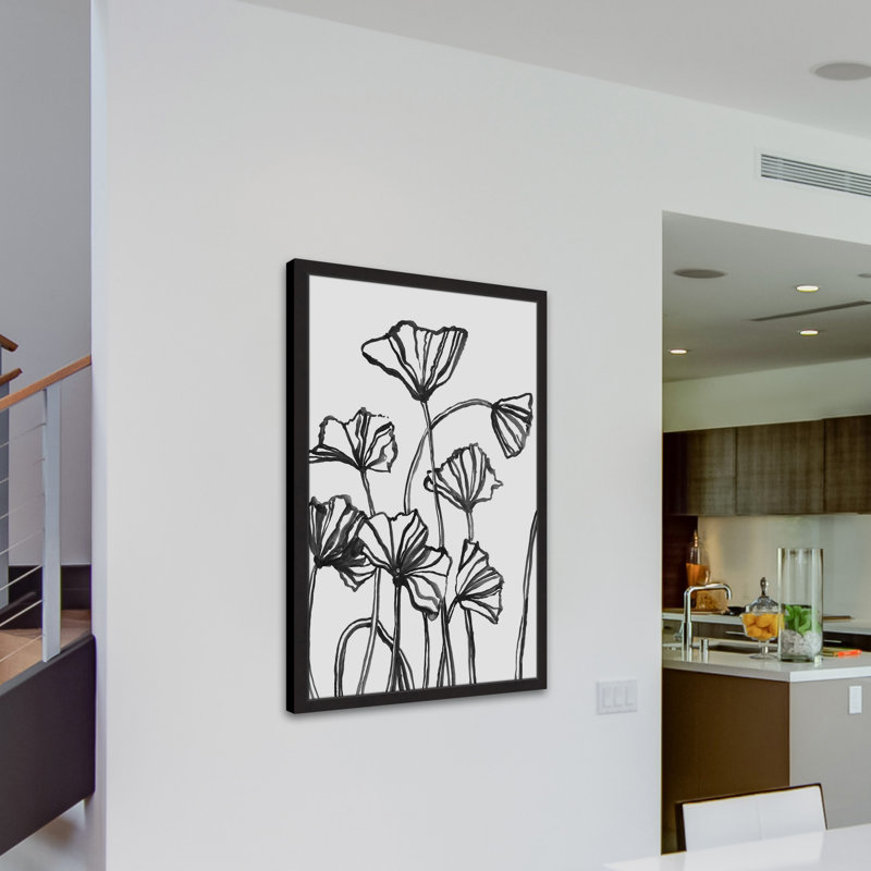 «Withering Flowers», reproduction de peinture à l'aquarelle encadrée sur papier, H 30 po x l 20 po