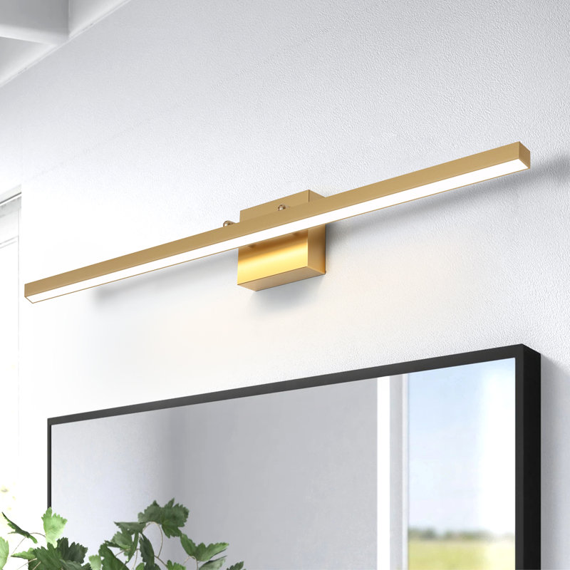 Abud 1-Light Dimmable LED Vanity Light Picture Lighting Bathroom Bar, Gold, 4.7" H x 34" W x 4.5" D