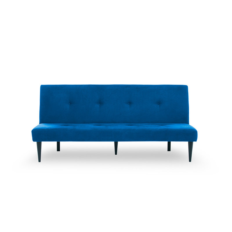 Canapé convertible à dossier capitonné de 72,8 po de largeur Breadon, 100 % polyester bleu